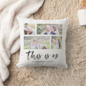 Script This Is Us Familienaam Fotocollage Kussen (Deken)