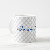 Script Titel, White Tufted Pattern 11oz Coffee Mok (Voorkant links)