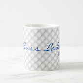 Script Titel, White Tufted Pattern 11oz Coffee Mok (Center)