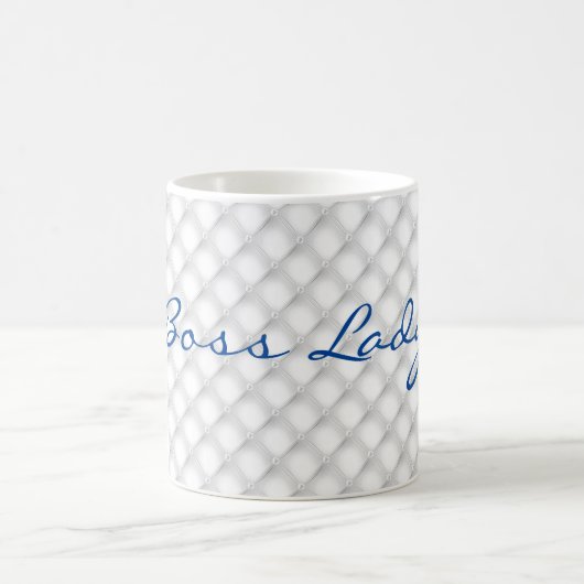 Script Titel, White Tufted Pattern 11oz Coffee Mok (Center)