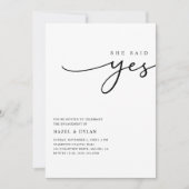 Script Trendy Minimal Wedding Verloving Foto Kaart (Voorkant)
