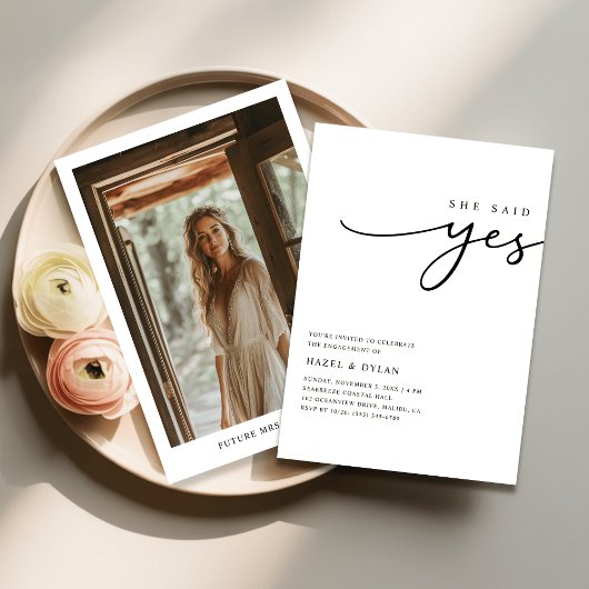 Script Trendy Minimal Wedding Verloving Foto Kaart