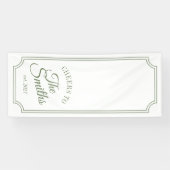 Script Trouwbar Bord Salie Groen Naambanner Spandoek (Horizontaal)