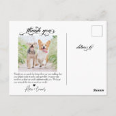 Script Trouwdag Dankjewel Foto Briefkaart (Achterkant)