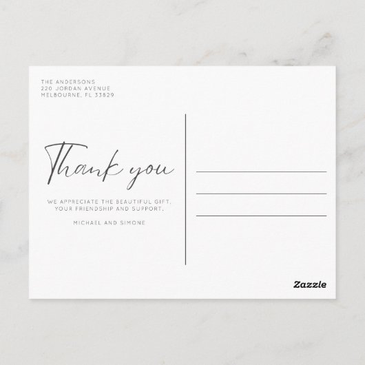 Script Trouwfoto Dank u Briefkaart (Achterkant)