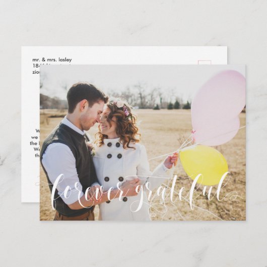 Script Trouwfoto Dank u Briefkaart (Voorkant / Achterkant)