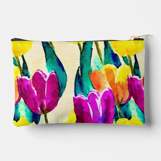  script tulpen tuin Geel Beige Etui (Achterkant)