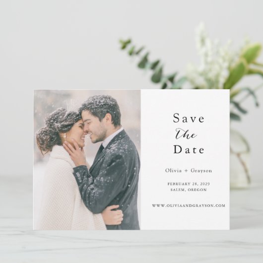 Script Two Foto Bewaar de Datum Save The Date (Staand voorkant)