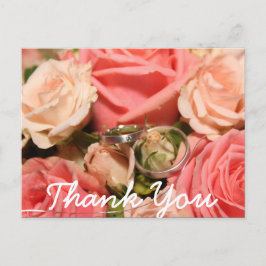 Script-type en roze rozen | Hartelijk dank Briefkaart