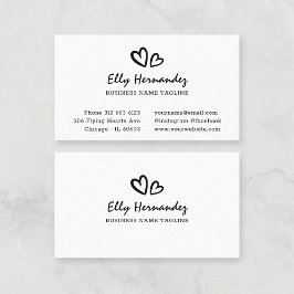 Script Typewriter Heart Logo Black Professional Visitekaartje