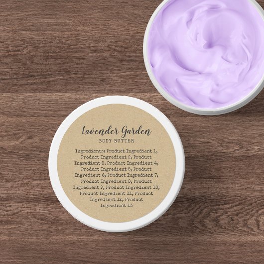 Script Typewriter Ingrediënten Lijst Kraft Label