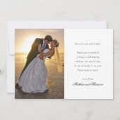 Script Typografie Black White Weduwfoto Bedankkaart (Achterkant)