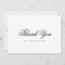 Script Typografie Black White Weduwfoto Bedankkaart