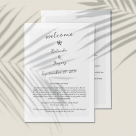 Script Typografie Huwelijksprogramma Route Programmakaart