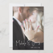 Script Typografie Minimal Wedding Verloving Kaart (Achterkant)