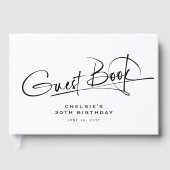 Script Typografie Minimalistisch Mijlpaal Verjaard Gastenboek (Voorkant)