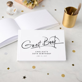 Script Typografie Minimalistisch Mijlpaal Verjaard Gastenboek