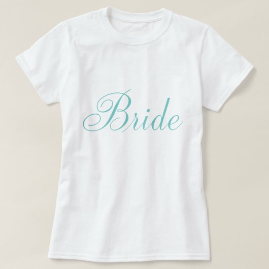 Script typografie mintgroen "Bruid" T-shirt (Design voorkant)