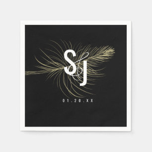 Script Typografie Nep Goud Veer Boheemse Servet