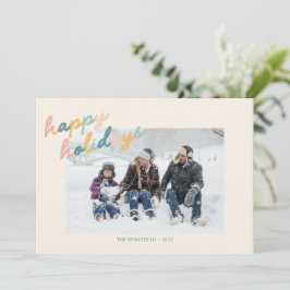  script Typografie pasta-foto Happy Feestdagenkaart