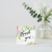  Script Typografie Roze Bloemen Bruiloft Favor Informatiekaartje (Staand voorkant)