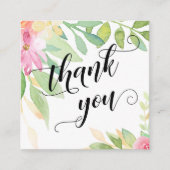  Script Typografie Roze Bloemen Bruiloft Favor Informatiekaartje (Voorkant)