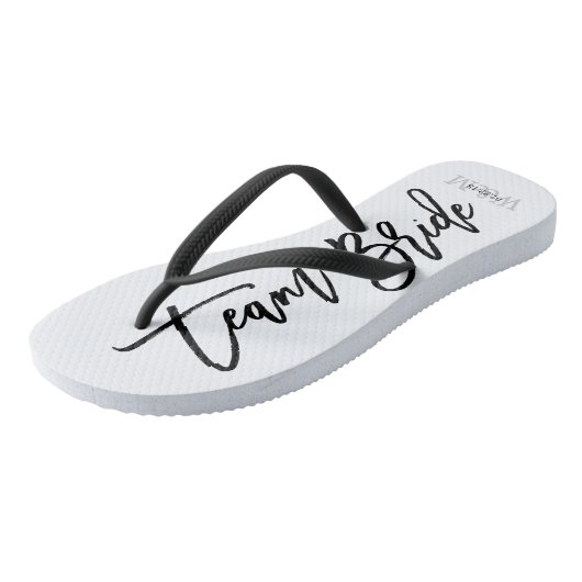Script Typografie "Team Bride" Teenslippers (Schuin)