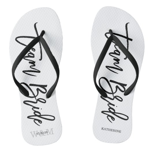 Script Typografie "Team Bride" Teenslippers (Voetbed)