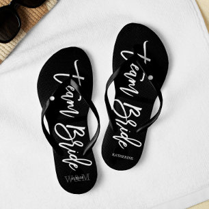 Script Typografie "Team Bride" Teenslippers