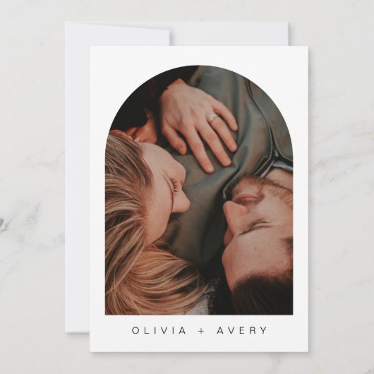 Script Typografie We're Engaged Party Kaart (Achterkant)