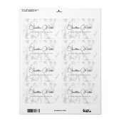 Script Typografie Wit Marmer Verzendadres Etiket (Full Sheet)