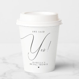 Script Typografie Ze Zei Ja Bruidsfeest Papieren Bekers