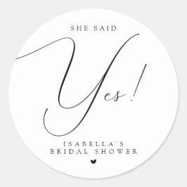 Script Typografie Ze Zei Ja Bruidsfeest Ronde Sticker