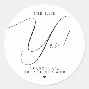 Script Typografie Ze Zei Ja Bruidsfeest Ronde Sticker
