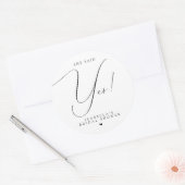 Script Typografie Ze Zei Ja Bruidsfeest Ronde Sticker (Envelop)