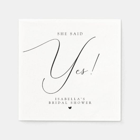 Script Typografie Ze Zei Ja Bruidsfeest Servet (Voorkant)