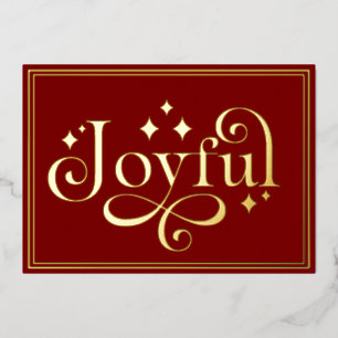 Script Typography Burgurdy Gradient Custom Real Folie Feestdagenkaart