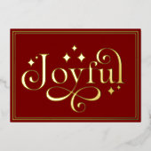 Script Typography Burgurdy Gradient Custom Real Folie Feestdagenkaart (Voorkant)