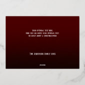 Script Typography Burgurdy Gradient Custom Real Folie Feestdagenkaart (Achterkant)