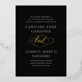 Script Typography Contemporary Wedding Folie Uitnodiging (Voorkant)