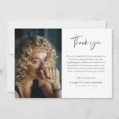 Script Typography Custom Photo & Message Sympathy  Bedankkaart (Voorkant)