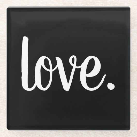 script van chic LOVE. | Glazen Onderzetter (Voorkant)