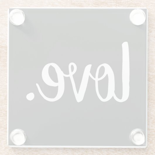 script van chic LOVE. | Glazen Onderzetter (Achterkant)