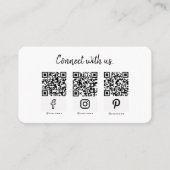Script verbinden met ons Social media logo QR-code Visitekaartje (Voorkant)
