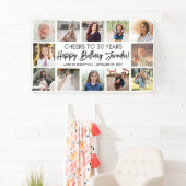Script Verjaardag Modern Foto Collage Feestje Spandoek (Insitu)