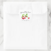 Script Verspreid de Liefde Frambozenjam Bruiloftst Vierkante Sticker (Tas)