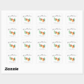 Script Verspreid de Liefde Perzikjam Trouwgunst Vierkante Sticker (Vel)