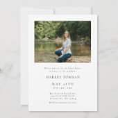 Script Vertical Photo Afstuderen Invitation Kaart (Achterkant)