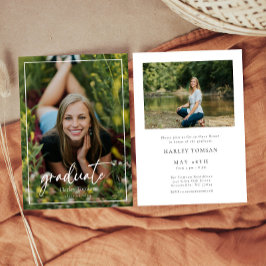 Script Vertical Photo Afstuderen Invitation Kaart