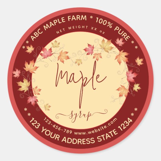 Script Vintage maple syrup labels (Voorkant)